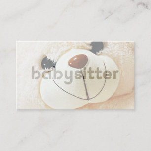 Cute Fuzzy Teddy Bear Babysitter Business Card
