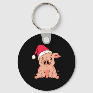 Cute G With Santa Claus Hat Christmas Long Sleeve  Keychain