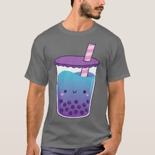 Cute Galaxy Butterfly Pea Flower Boba Tea T-Shirt