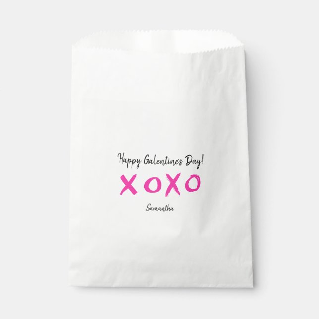 Cute Galentines day XOXO pink treat Favour Bag (Front)