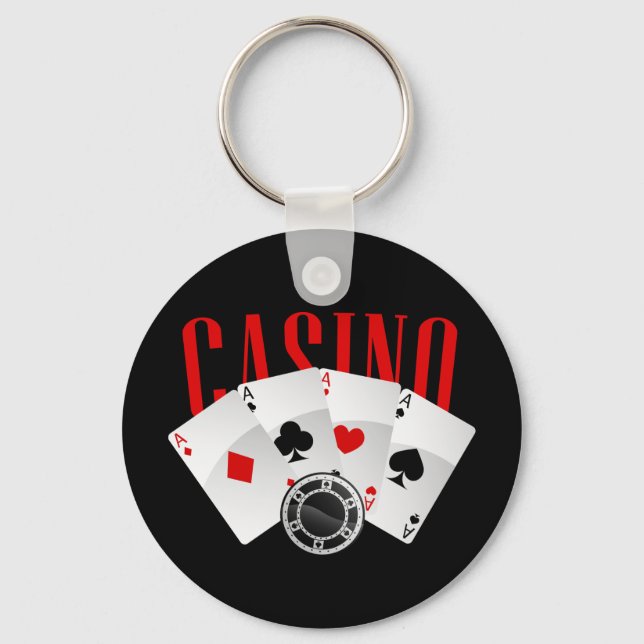 Cute gambling casino lovers keychain (Front)