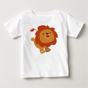 Cute Gamboling Cartoon Lion Baby T-Shirt