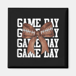 Cute Game Day Coquette Bow Football Lovers Mom Wom Magnet