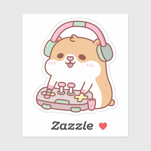 Cute Gamer Hamster Playing Video Games (Sheet)