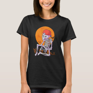 Cute Gamer Pumpkin Skeleton Halloween Gaming Boys T-Shirt
