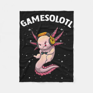 Cute Gaming Art For Men Women Kids Video Game Axol Fleece Blanket
