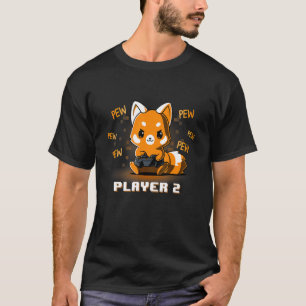 Cute Gaming Red Panda Pew Video Game Computer Play T-Shirt