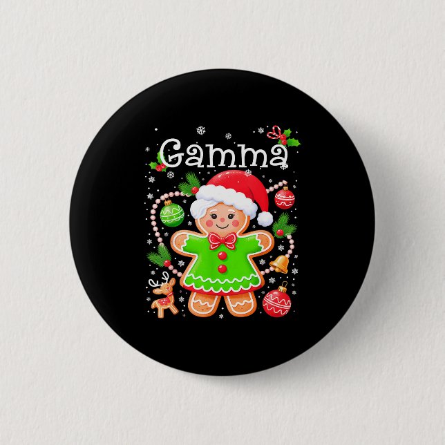 Cute Gamma Gingerbread Family Matching Christmas C 2 Inch Round Button (Front)