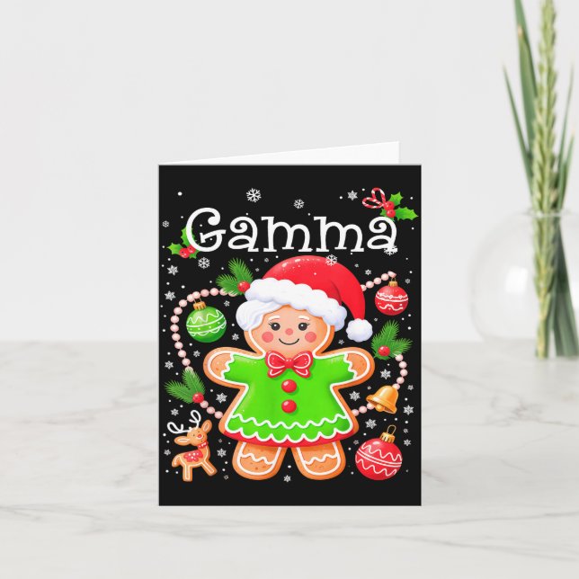 Cute Gamma Gingerbread Family Matching Christmas C Card (Front)