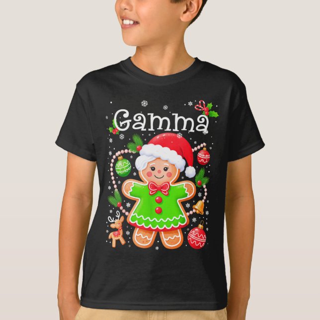 Cute Gamma Gingerbread Family Matching Christmas C T-Shirt (Front)
