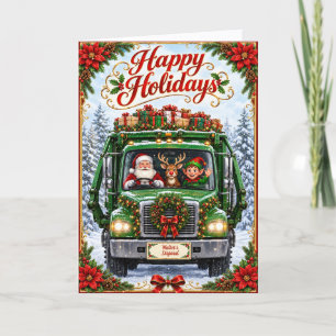 Cute Garbage Disposal Company Client Appreciation Holiday Card