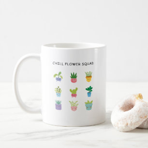 Cute Garden Flower Potted Characters Coffee Mug