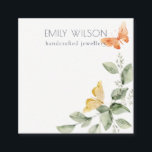 Cute Garden Foliage Butterflies Watercolor Square Business Card<br><div class="desc">If you need any further customisation please feel free to message me on yellowfebstudio@gmail.com.</div>