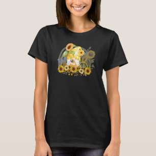 Cute Garden Gnome Sunflower Rainbow Women's Summer T-Shirt