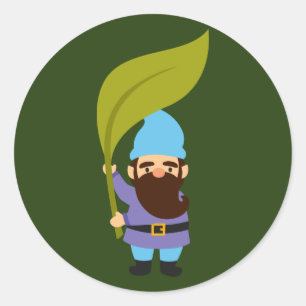 Cute garden gnomes fun classic round sticker