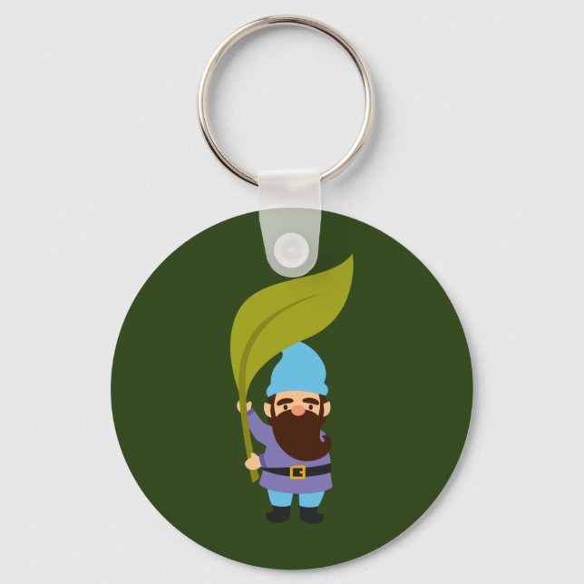 Cute garden gnomes fun keychain (Front)
