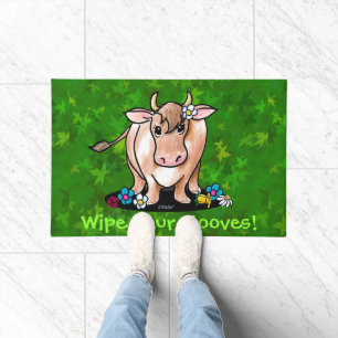 Cute Garden Helper Cow Doormat