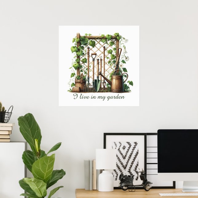 Cute garden life customizable poster (Home Office)