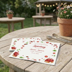 Cute Garden little ladybug baby shower Invitation Napkin