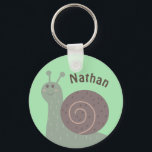 Cute Garden Snail Personalised Kids Keychain<br><div class="desc">Adorable snail earth tones personalised kids keychain.</div>