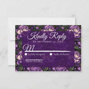 Cute Gardenias Flower Vintage Wedding RSVP Card