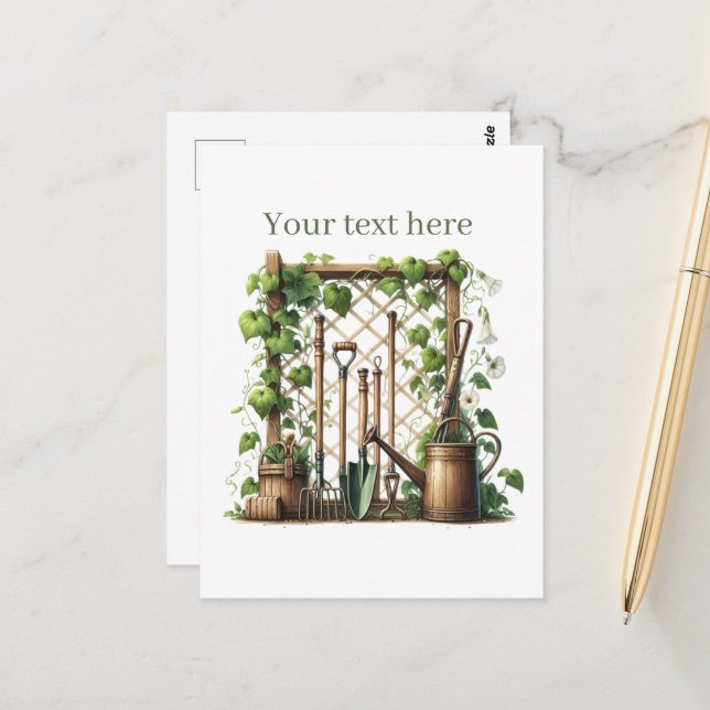 Cute gardening lovers customizable  postcard (Front/Back In Situ)
