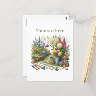 Cute gardening lovers customizable  postcard