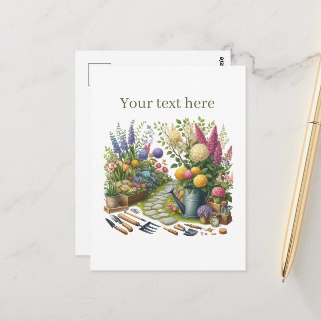 Cute gardening lovers customizable  postcard (Front/Back In Situ)