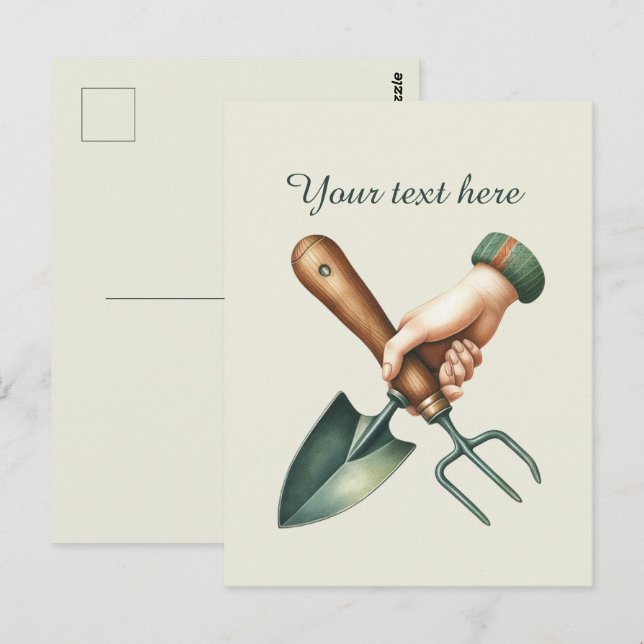 Cute gardening lovers customizable  postcard (Front/Back)