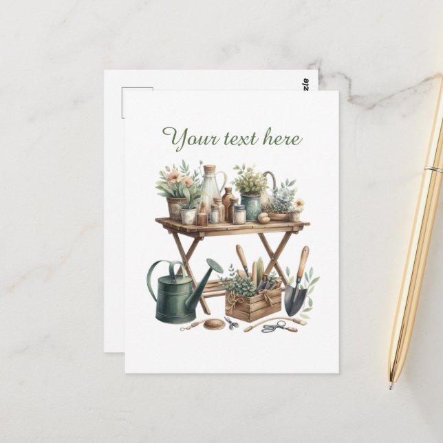 Cute gardening lovers customizable  postcard (Front/Back In Situ)