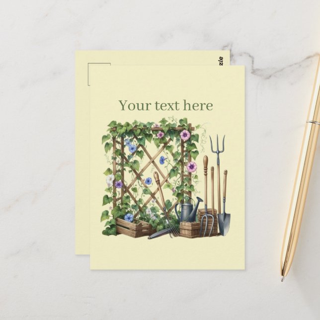 Cute gardening lovers customizable  postcard (Front/Back In Situ)