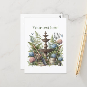 Cute gardening lovers customizable postcard