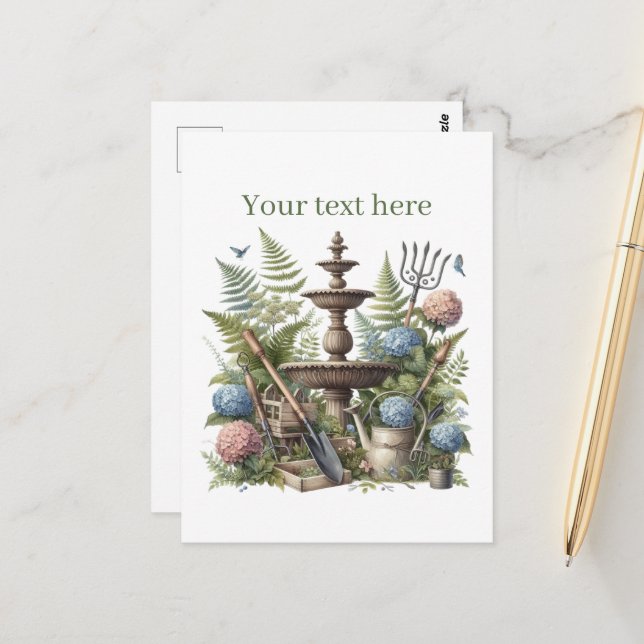 Cute gardening lovers customizable  postcard (Front/Back In Situ)