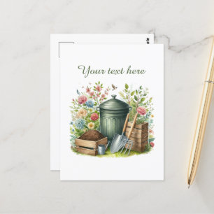 Cute gardening lovers customizable  postcard