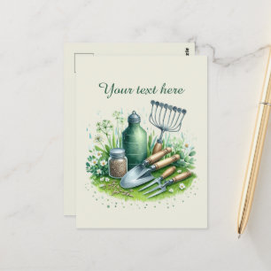 Cute gardening lovers customizable postcard