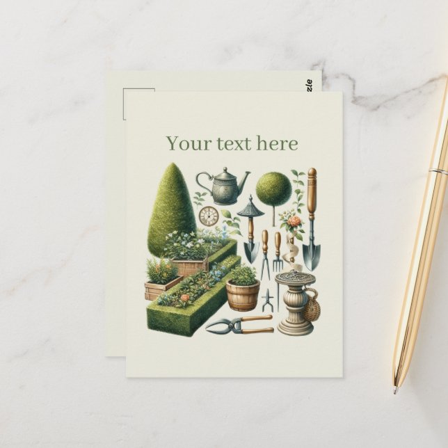 Cute gardening lovers customizable  postcard (Front/Back In Situ)