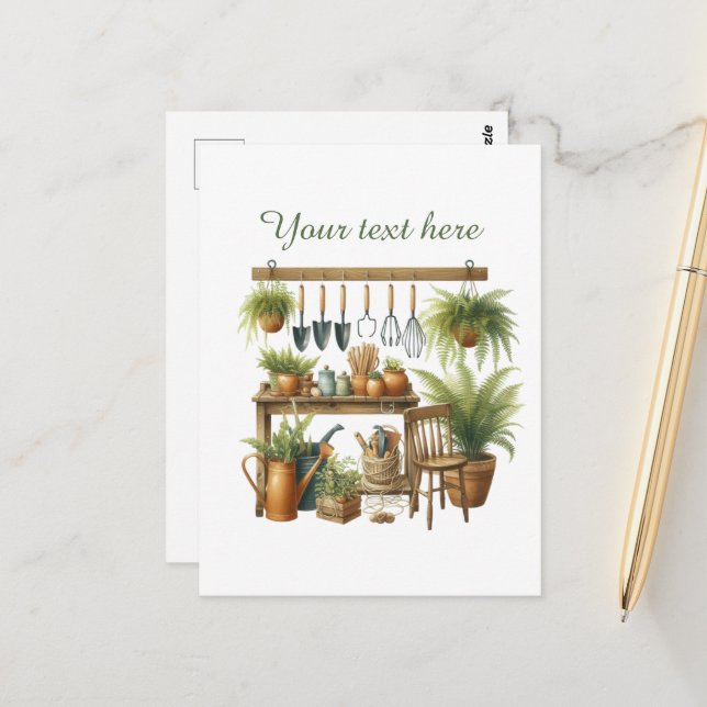 Cute gardening lovers customizable  postcard (Front/Back In Situ)