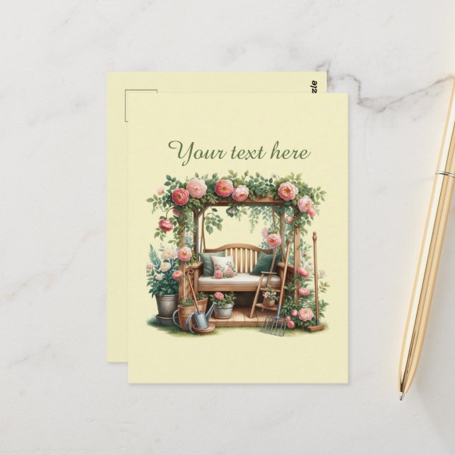 Cute gardening lovers customizable  postcard (Front/Back In Situ)