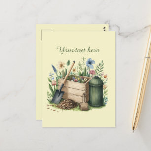 Cute gardening lovers customizable  postcard
