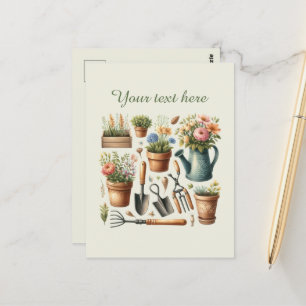 Cute gardening lovers customizable  postcard