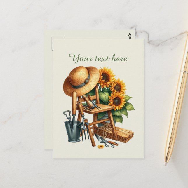 Cute gardening lovers customizable  postcard (Front/Back In Situ)