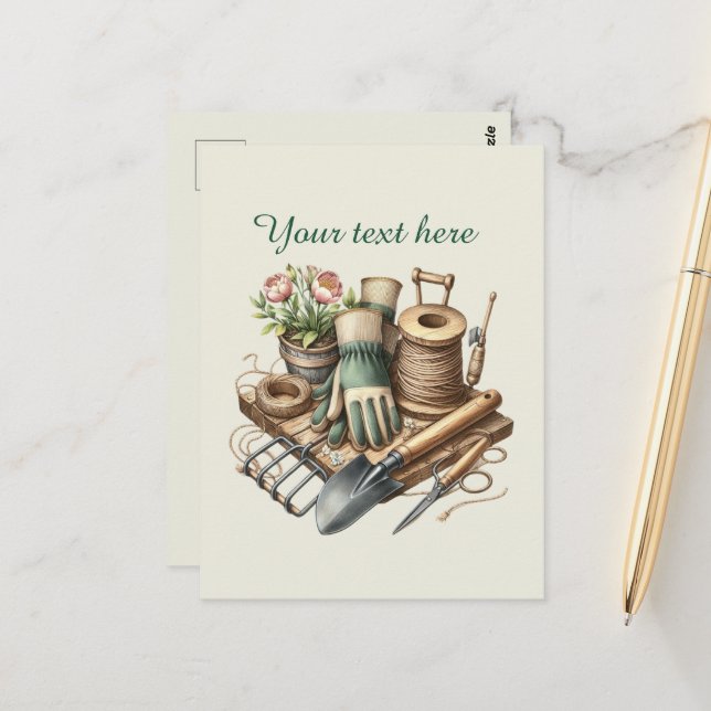 Cute gardening lovers customizable  postcard (Front/Back In Situ)