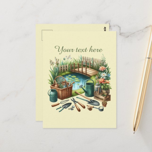 Cute gardening lovers customizable  postcard (Front/Back In Situ)