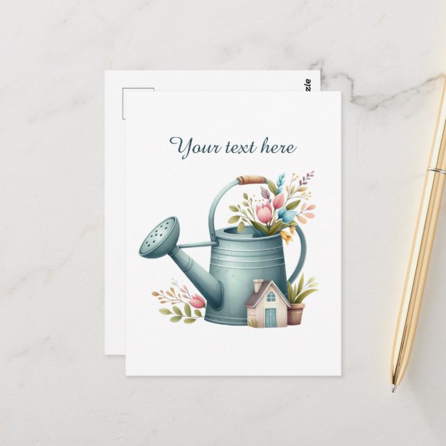 Cute gardening lovers customizable  postcard (Front/Back In Situ)