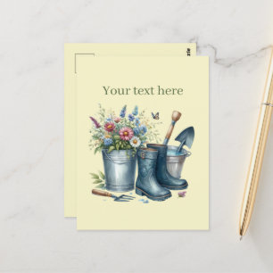 Cute gardening lovers customizable  postcard