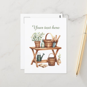 Cute gardening lovers customizable postcard