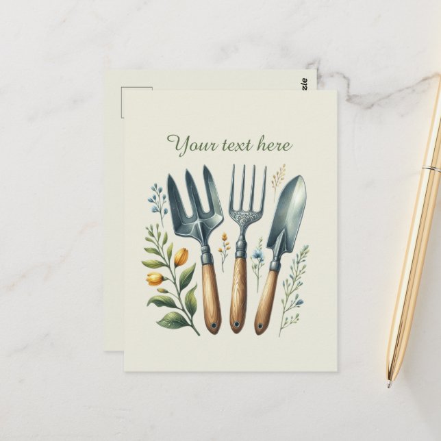 Cute gardening lovers customizable  postcard (Front/Back In Situ)