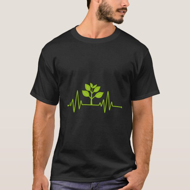 Cute Gardening Plant Heartbeat Gardeners T-Shirt (Front)