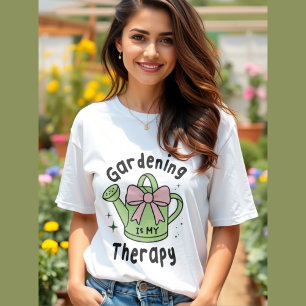 Cute Gardening Watering Can with Bow Tri-Blend Shirt