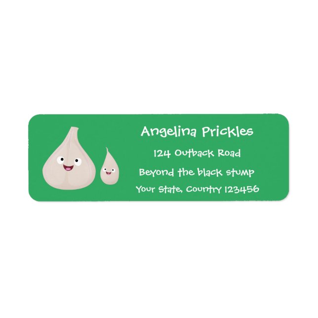 Cute garlic cartoon vegetable illustration (Front)